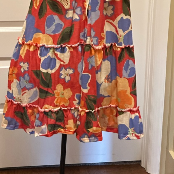 Vibrant Floral Mini Dress with Cream Cardigan - Picture 4 of 5